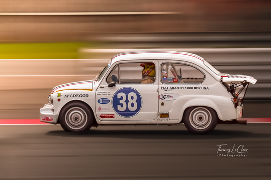 "Vintage Velocity - Fiat 500 Abarth at Silverstone Classic - 24X16 Metal Print